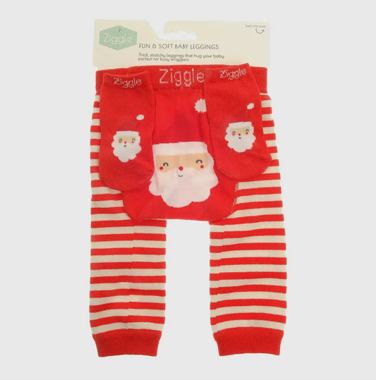 Baby Leggings with Socks - Santa