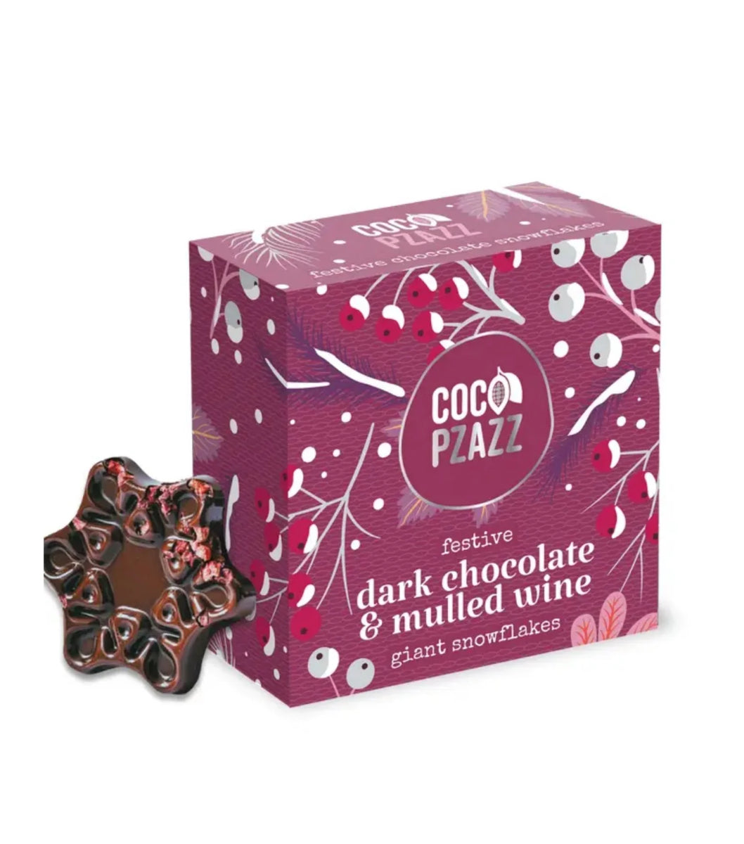 Christmas Chocolate - Dark Chocolate & Mulled Wine Giant Snowflakes