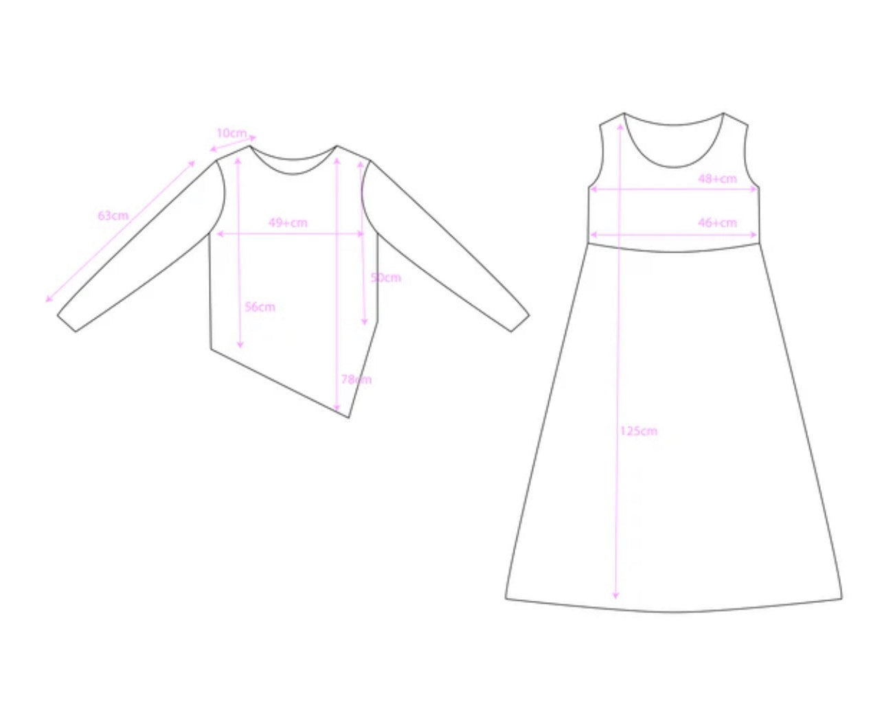 2 Piece Jumper & Dress - asymmetric soft knit jumper and tulle dress