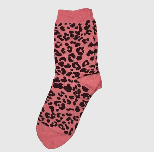 Leopard Print  Ladies Cotton Socks