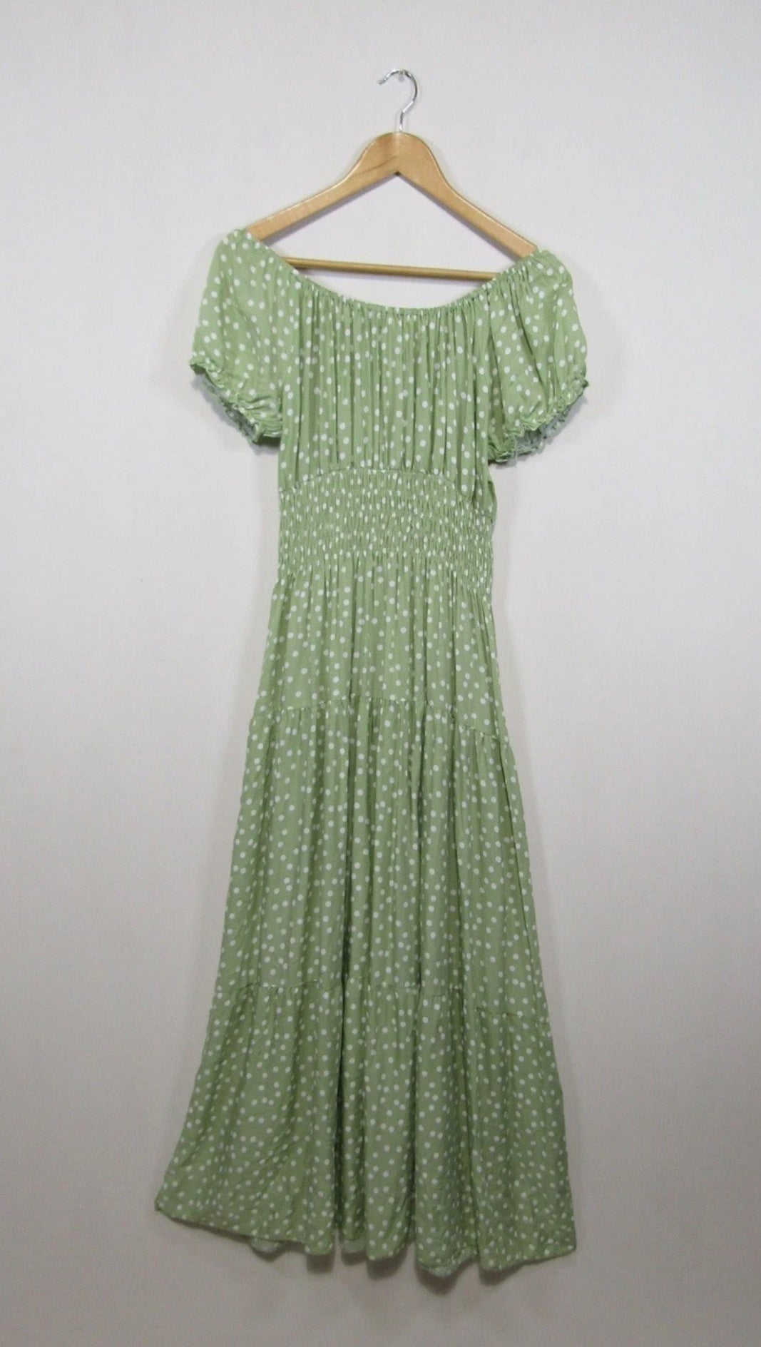 Polka Dot Maxi Bardot Summer Dress