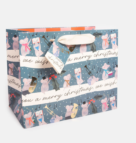 Christmas Large Gift Bag - Merry Christmas Mice