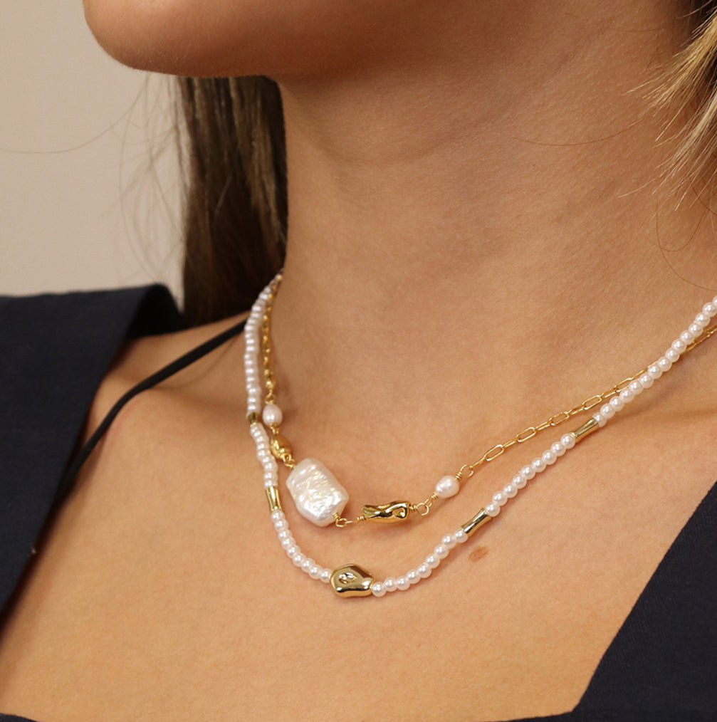 Freshwater Pearl Gold Necklace