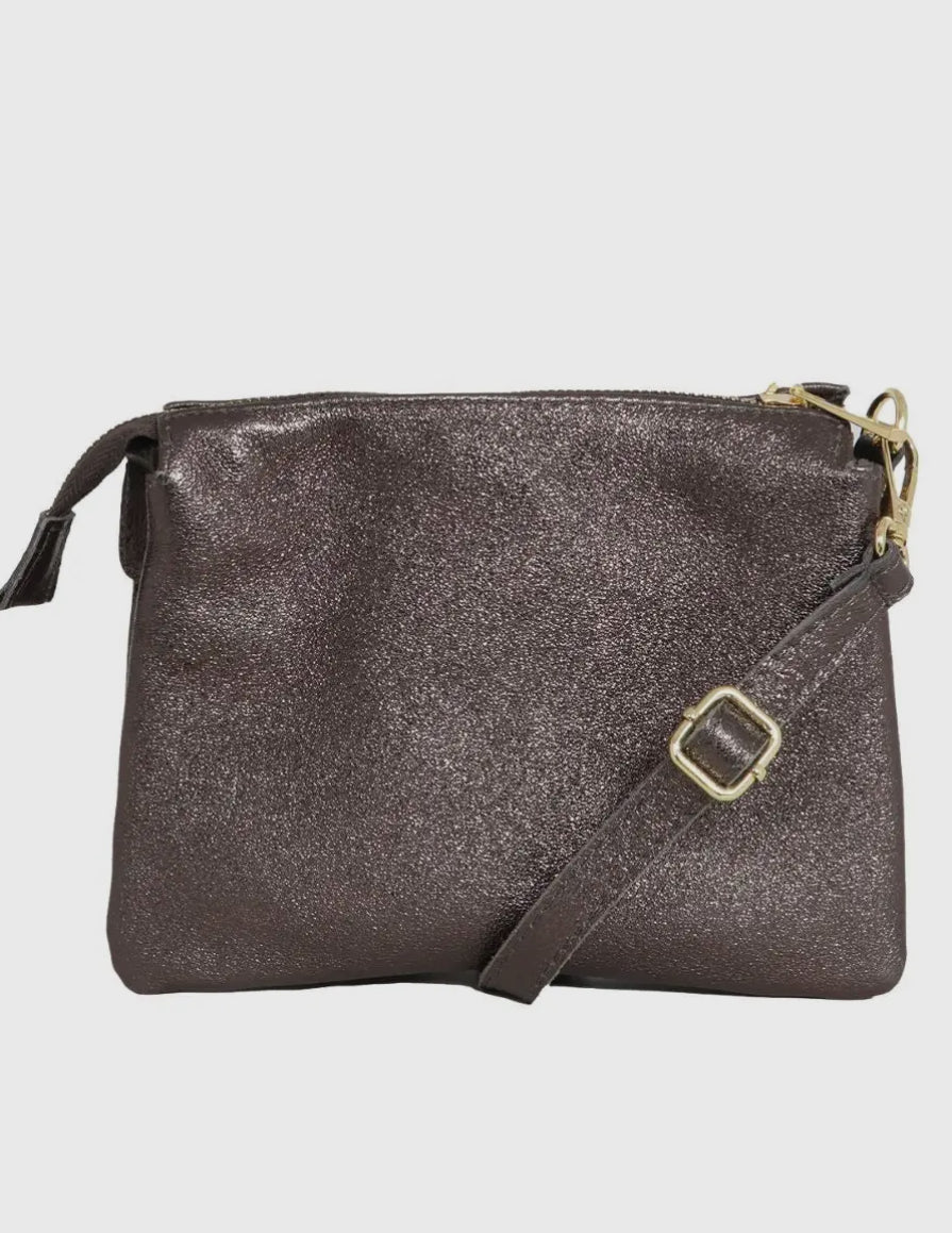 3 Compartment Cross Body Bag - Italian Leather