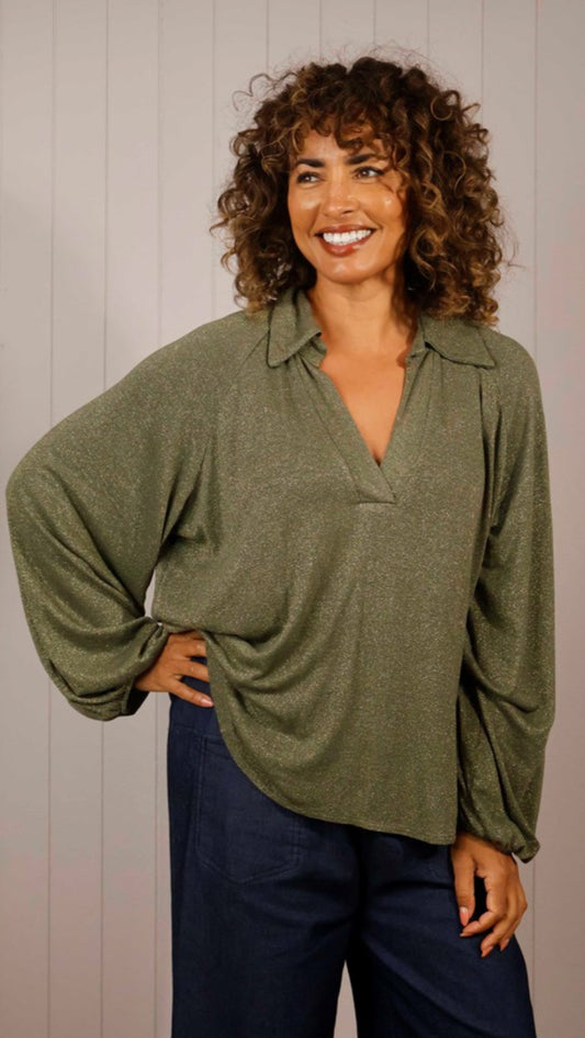 Lurex V-Neck Sleeve - one size