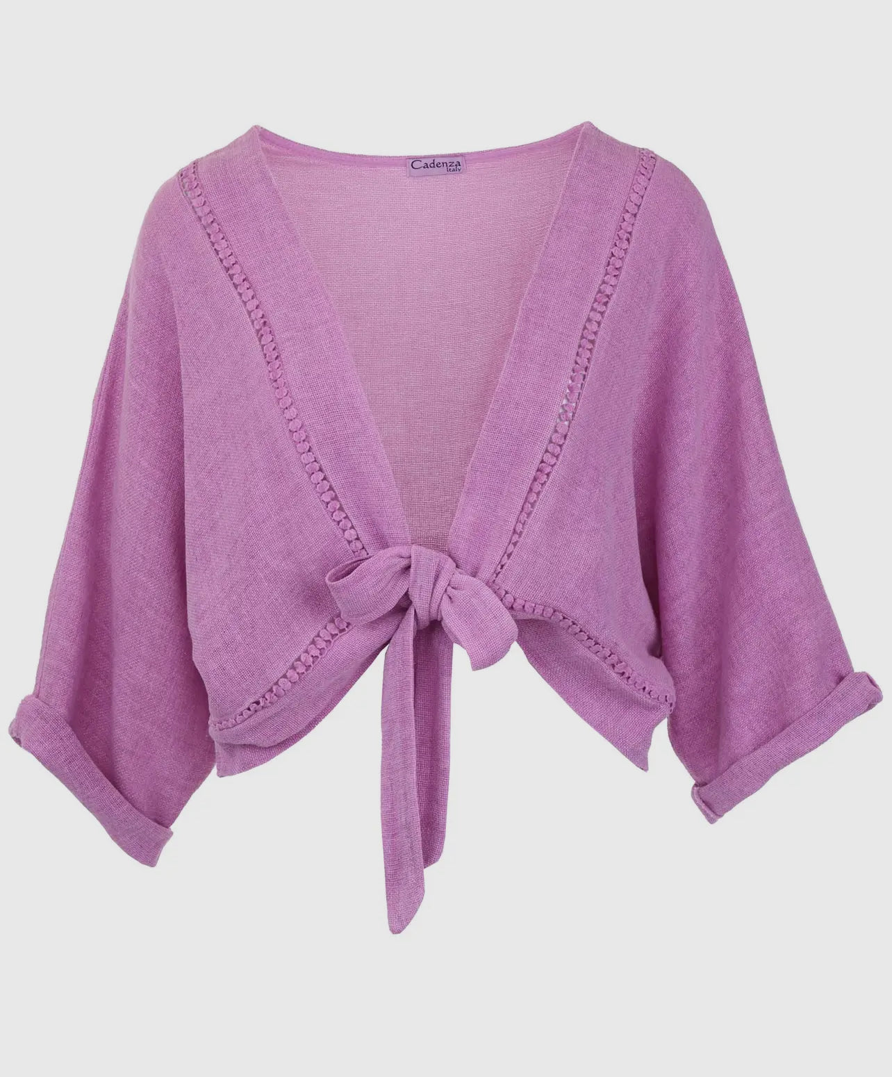 Beth Tie front Linen Cropped Jacket