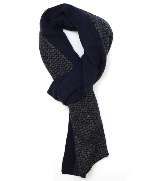 Navy and grey mix pull through scarf for men