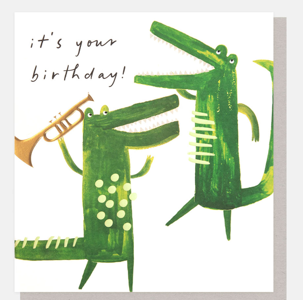 Birthday Card - It’s Your Birthday with dancing Crocodiles