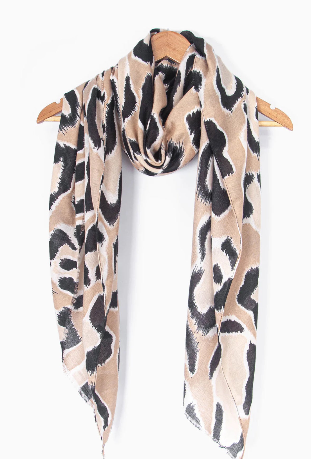Laura - Lightweight Neutral Leopard Print Scarf