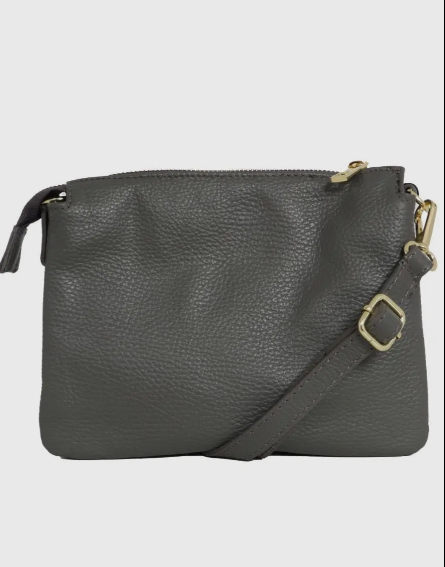3 Compartment Cross Body Bag - Italian Leather