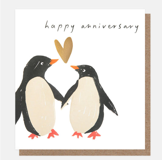 Penguin Love Card - Happy Anniversary Gift Card