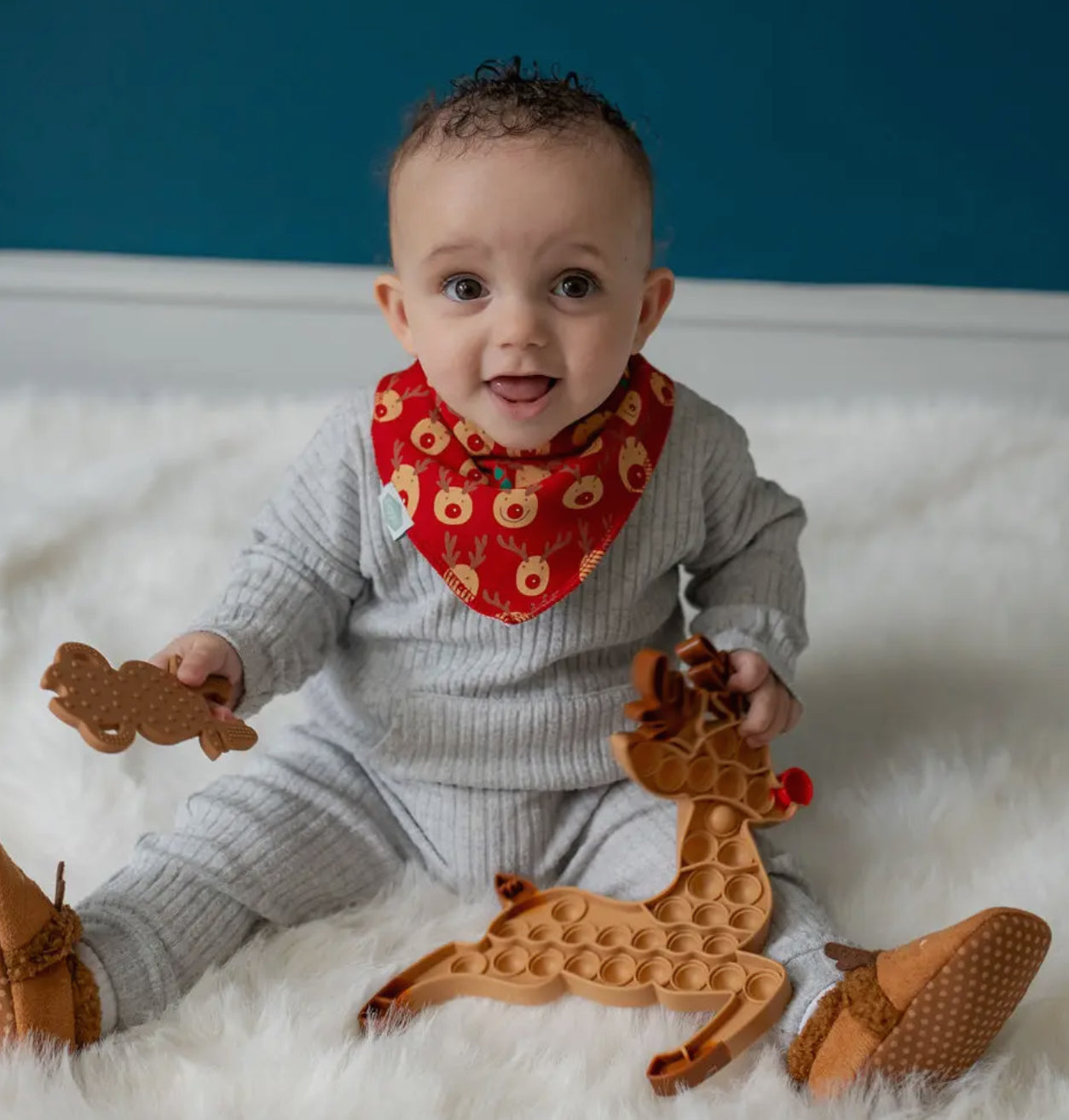 Rudolph Reindeer Baby Bib