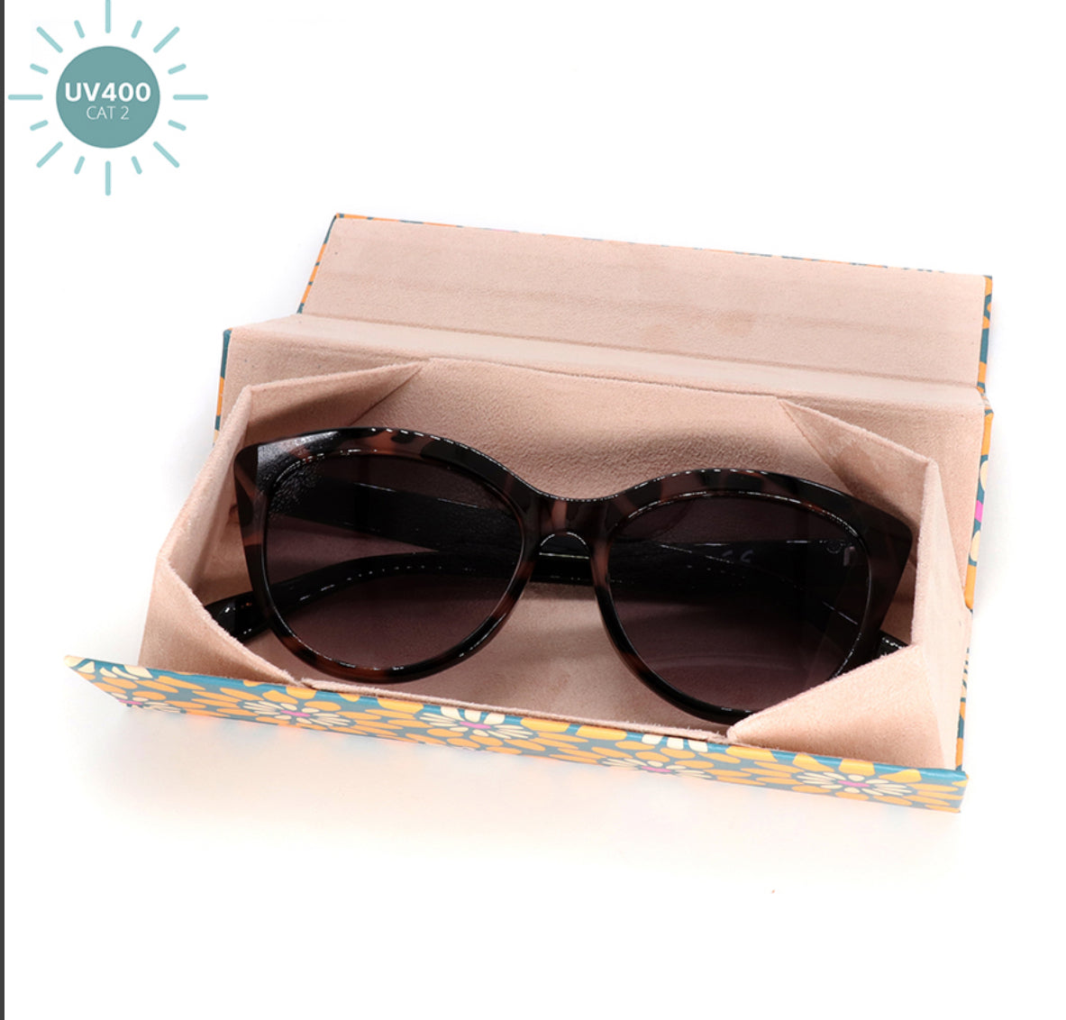 Cat-eye frame grey mix tortoiseshell sunglasses
