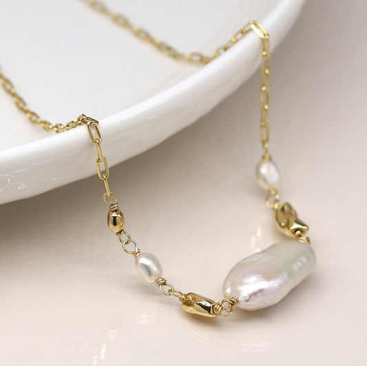 Freshwater Pearl Gold Necklace