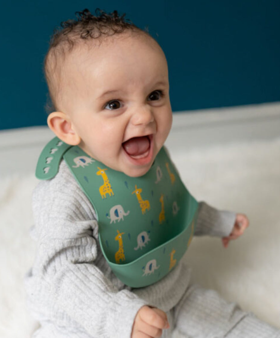 Catch is Silicone Bib - Giraffe & Elephant