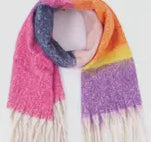 Colour Block Heavy Weight Scarf - Brights