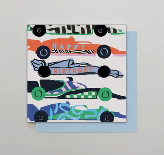 Happy birthday racing cards - birthday card