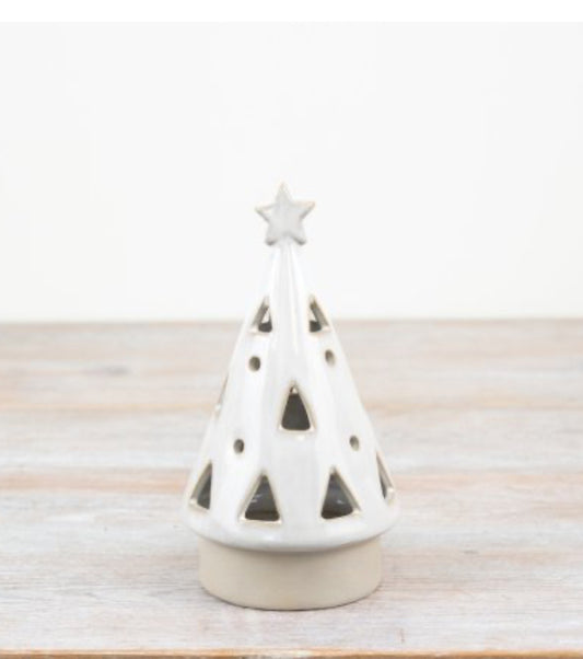 White Ceramic LED Tree 17.5cm