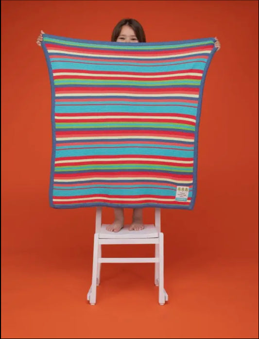 Multi colour Cosatto knitted stripe blanket