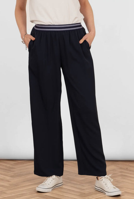 Amber Wide Leg Navy Trouser