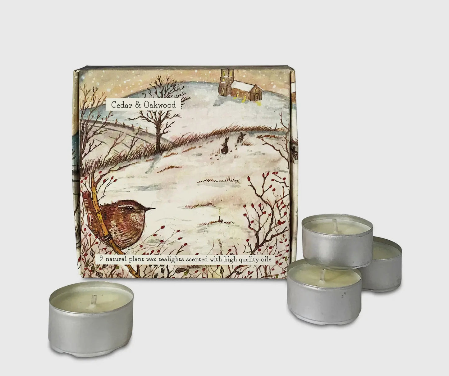 Scented Tealights in Illustrated Gift Box