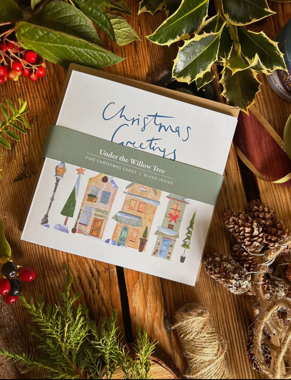 Pack of Christmas Cards - Christmas Greeting houses x5