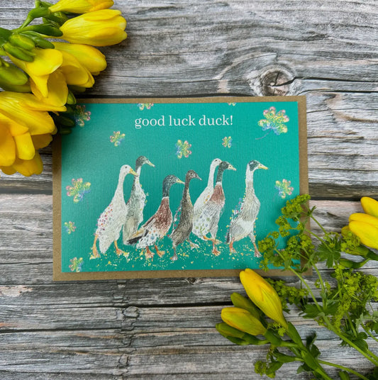 Good Luck Duck Card - UK Made Eco Card