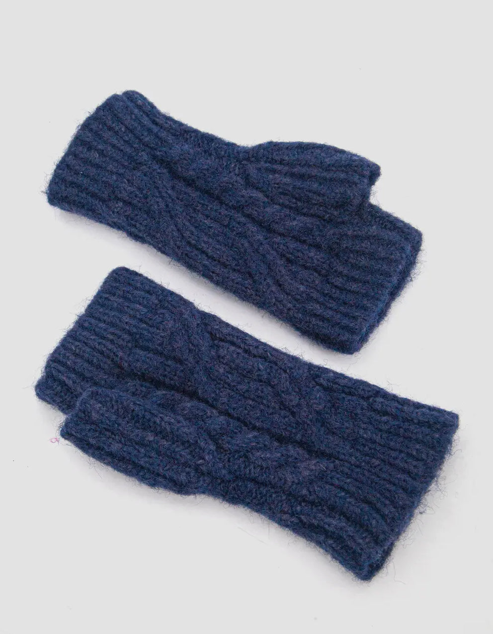 Navy Cable Knit Wrist Warmer
