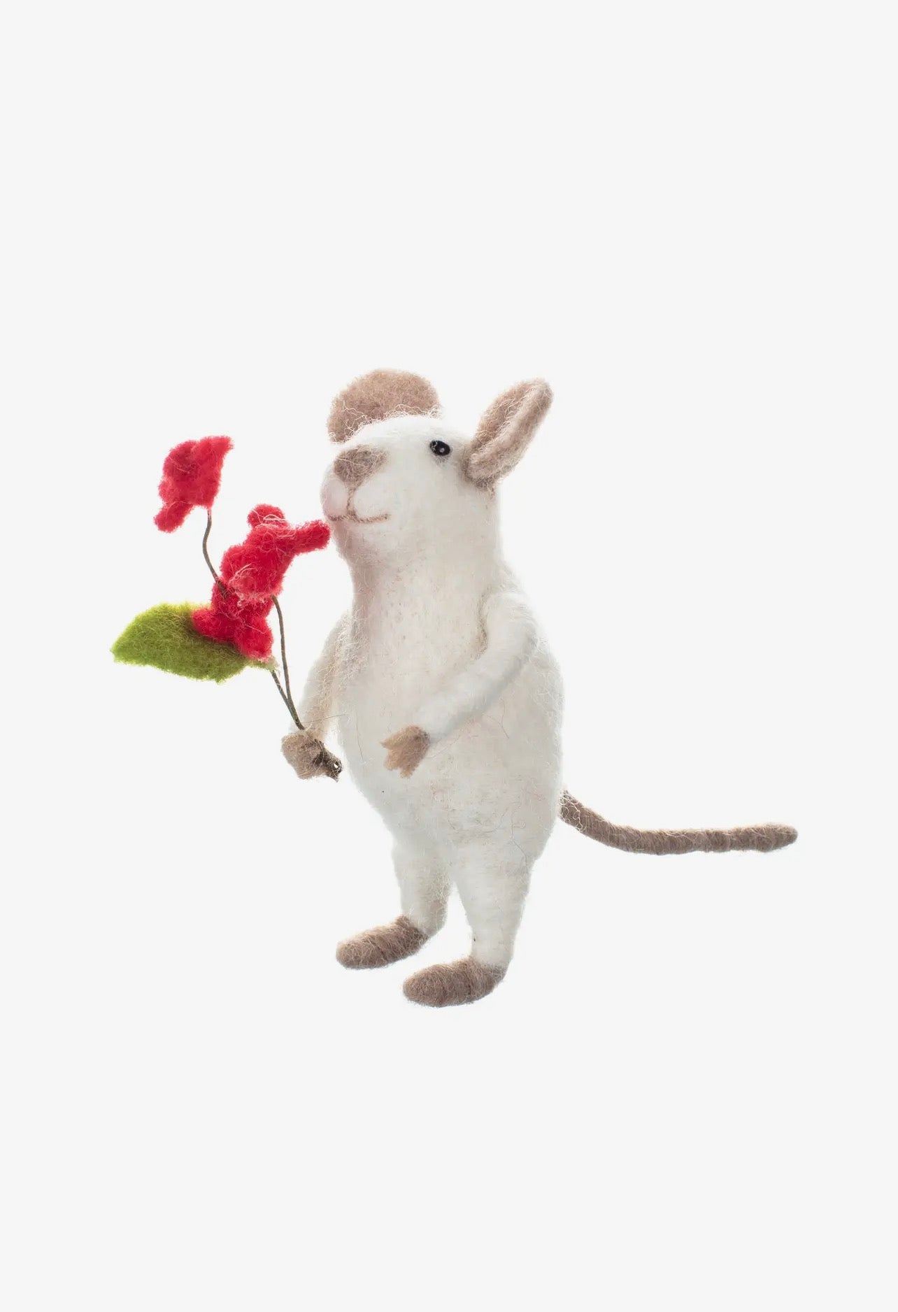 Flower holding Felt Mouse