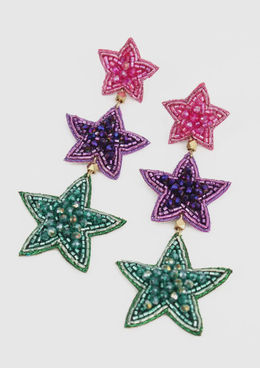 My Doris 3 Star Rainbow Earrings