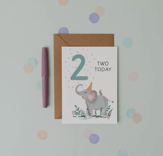 2nd Birthday - Elephant Children’s Card