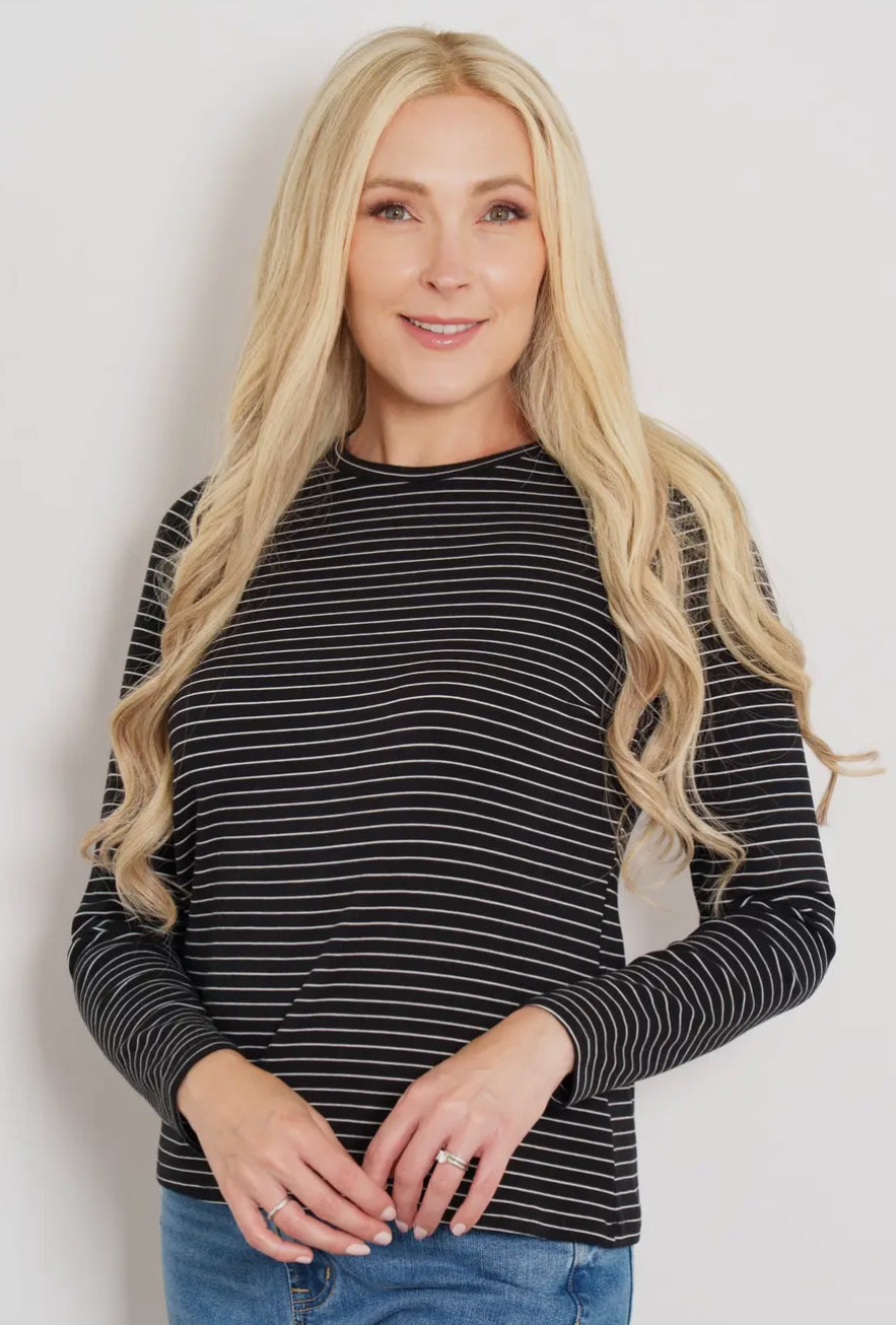 Black and White Long Sleeve Top