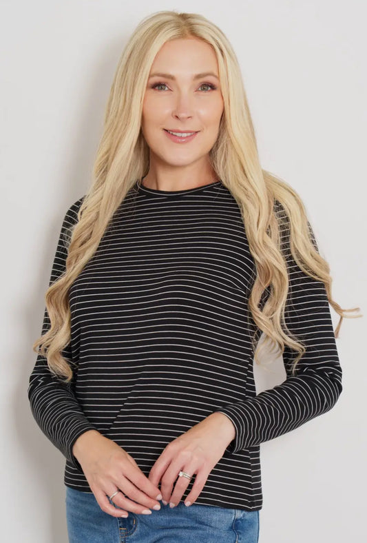 Black and White Long Sleeve Top