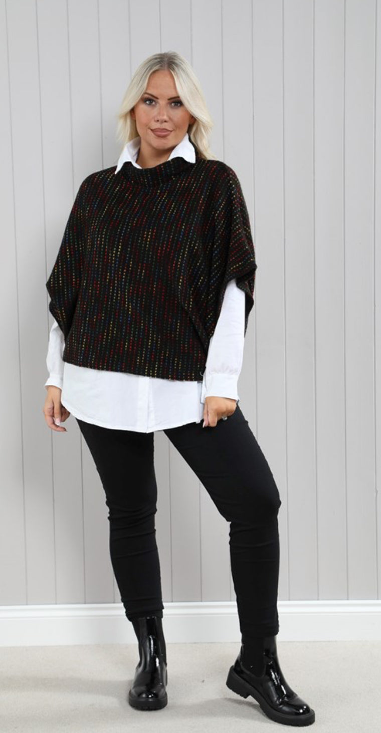 Easy-wear Cowl Poncho Top