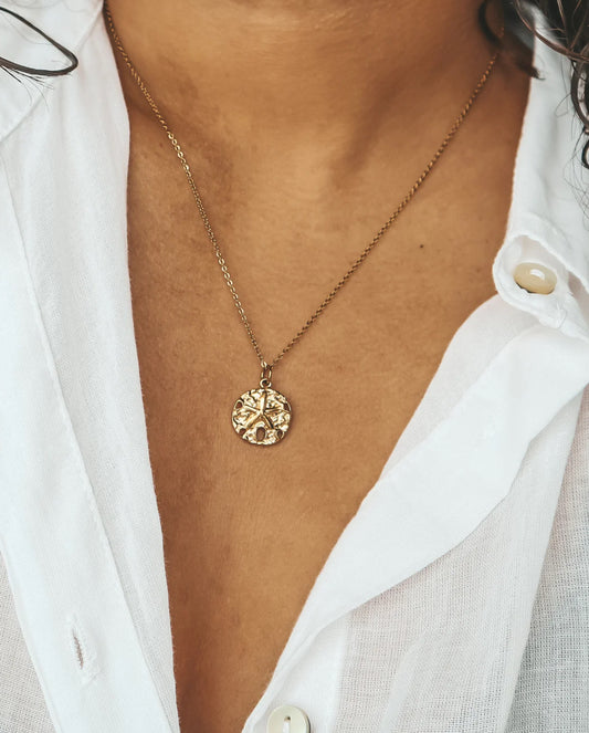 Sand Dollar Charm Gold Necklace