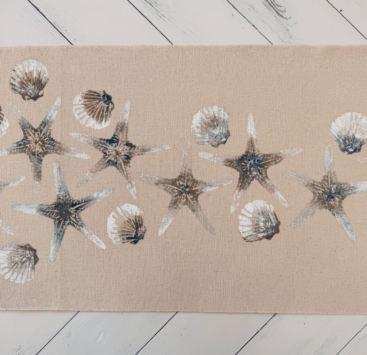 Shoreline HandPrinted Table Runner - 130 x 35cm