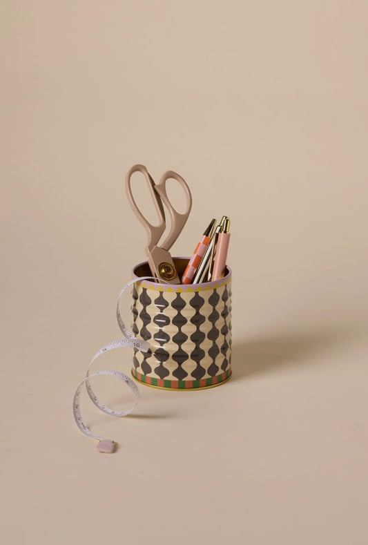 Black Wavy Storage Tin