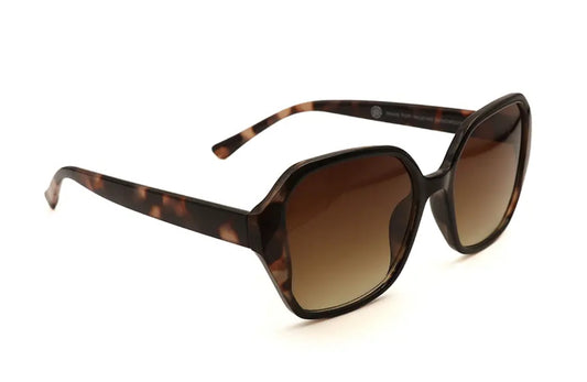 Square auburn tortoiseshell recycled sunglasses