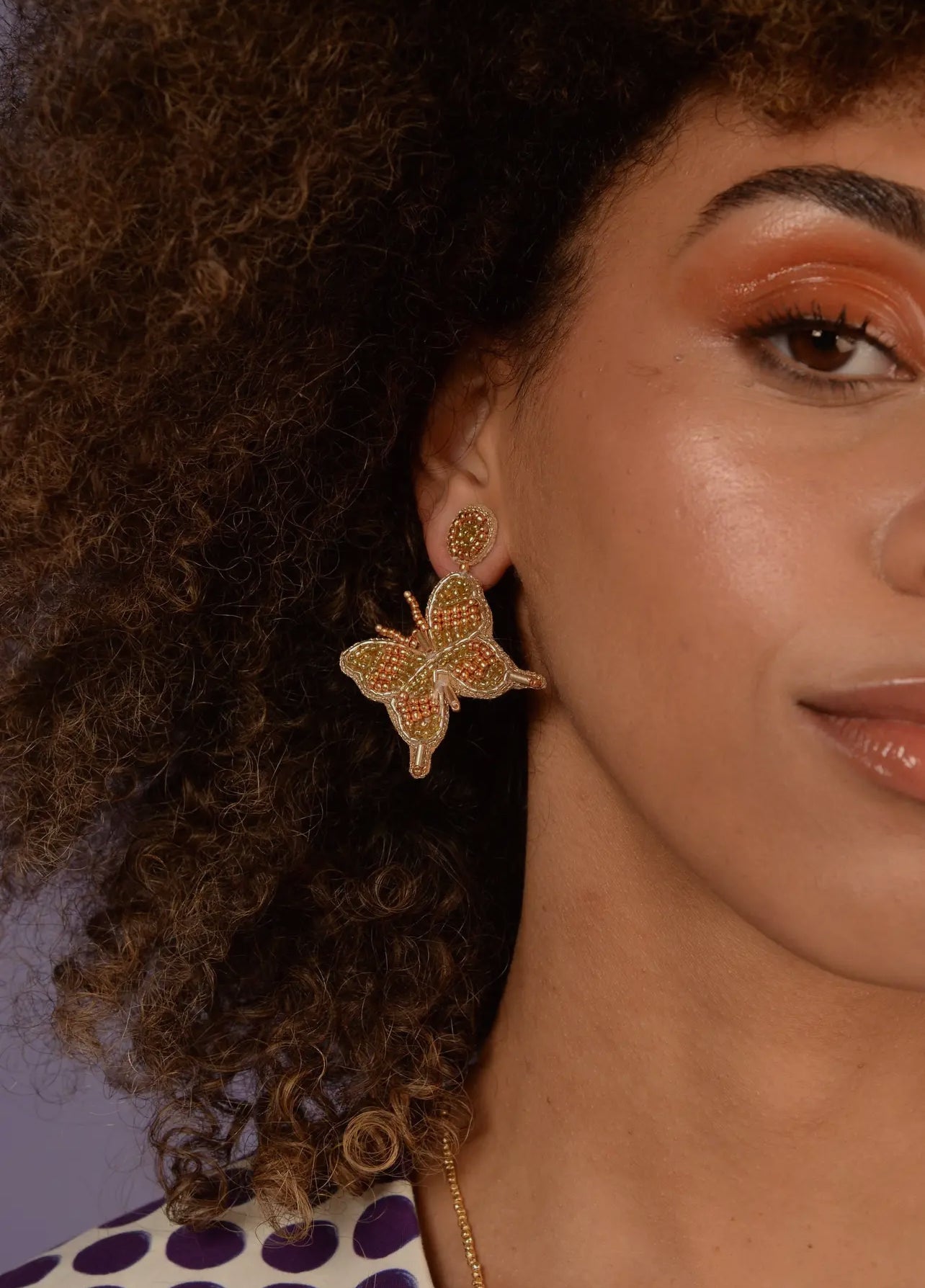 My Doris Butterfly Drop Earrings Gold