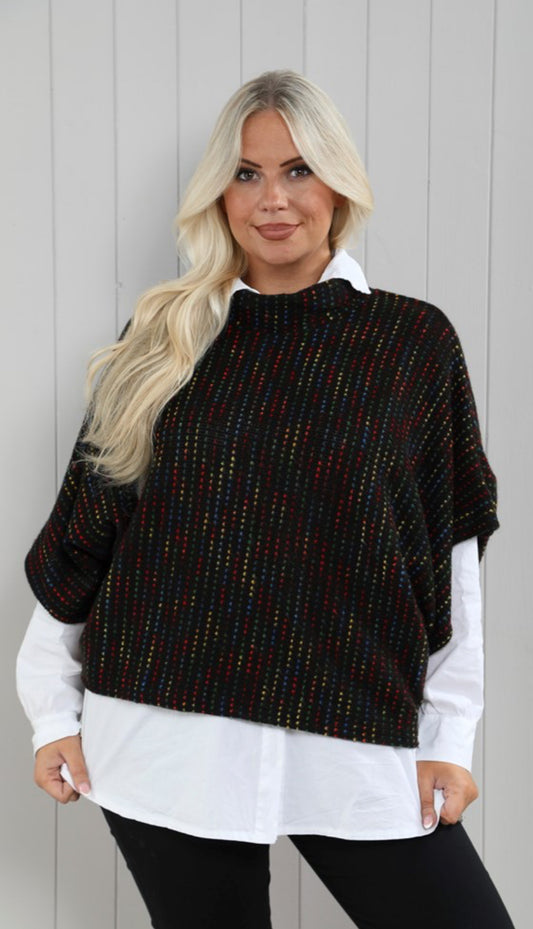 Easy-wear Cowl Poncho Top