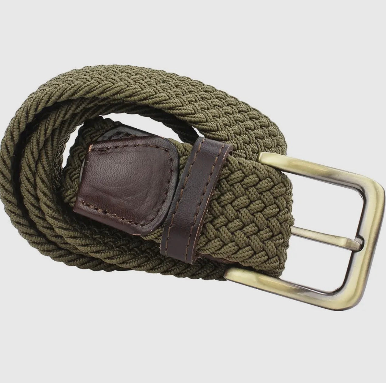Men’s Woven Belt - 35mm Olive