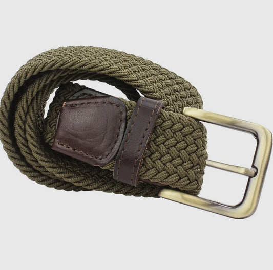 Men’s Woven Belt - 35mm Olive