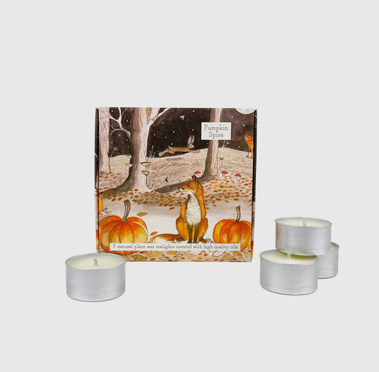 Pumpkin Spice Scented Tealights - Box of 9