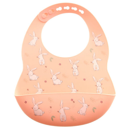 Pink Silicone Bib Bunny