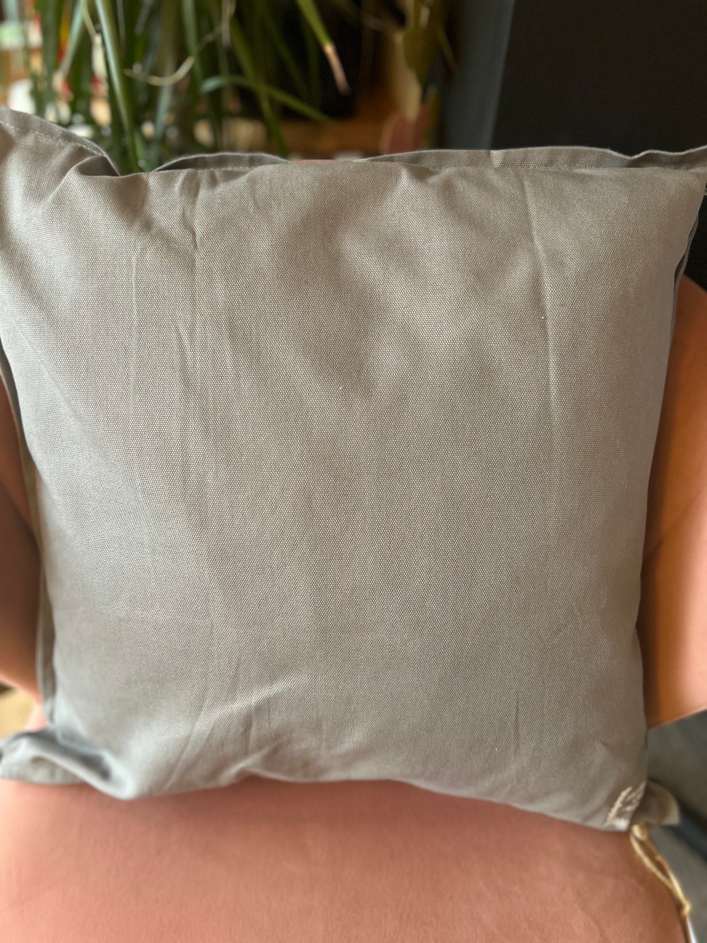 Grey Fish Hand Printed Cushion - Locally Made in Wiltshire