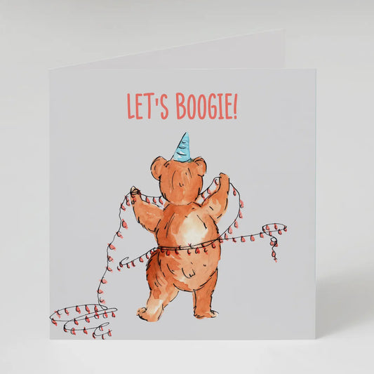 Let’s Boogie Bear Party Birthday or Celebration Card