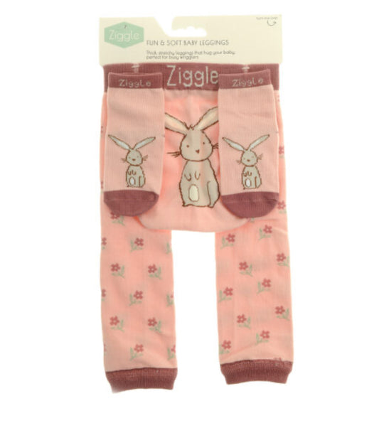 Pink Bunny Leggings and Socks 6 - 12 months