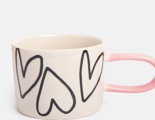 Caroline Gardner Ceramic Mono Heart Mug