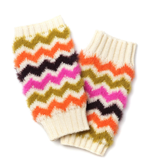 Super Soft Autumn Bright Chevron Wrist Warmers