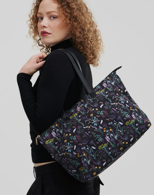 Large Flower Print Tote - Fable England Zip Bag